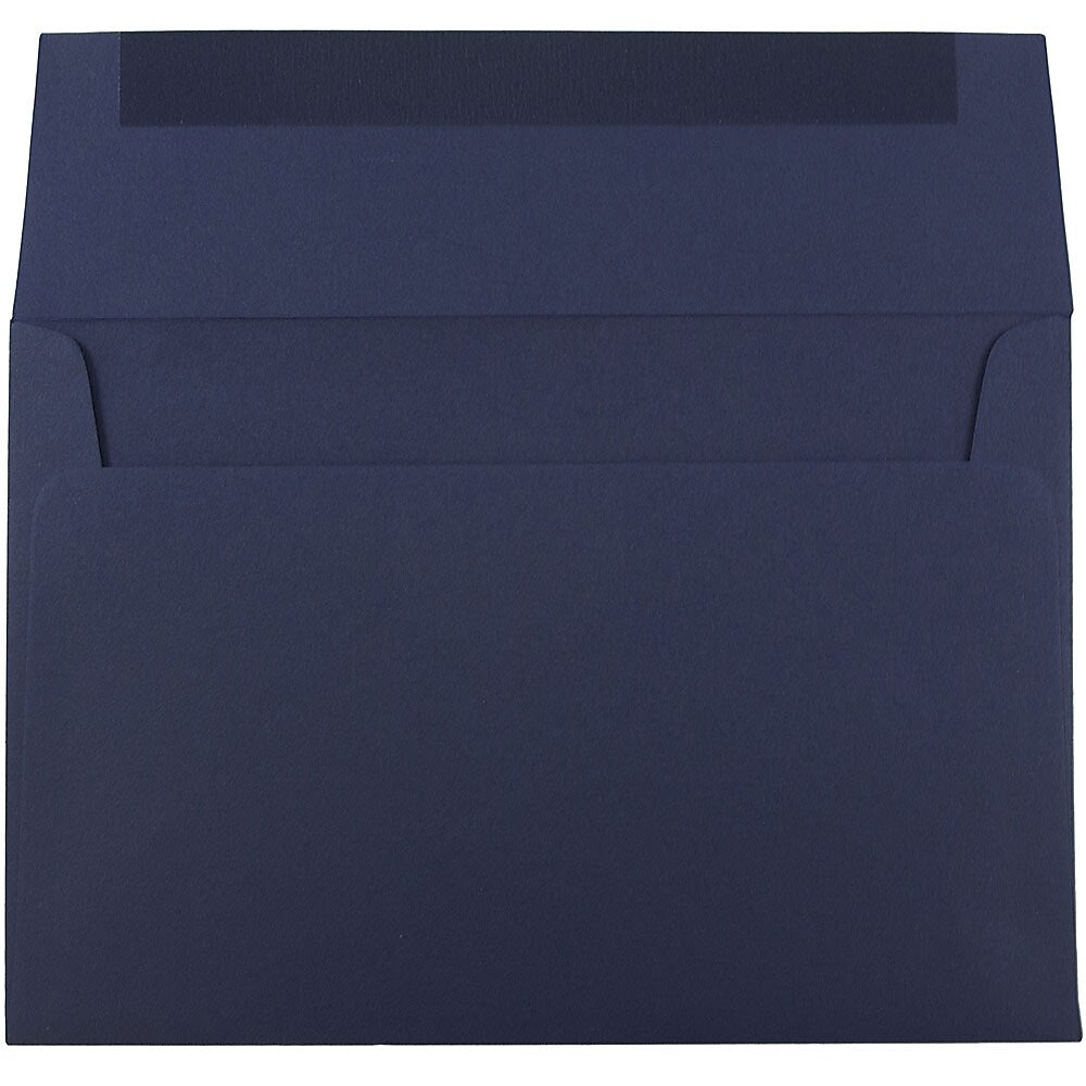 JAM Paper A8 Booklet Envelope 5 1/2" x 8 1/8", Navy Blue, 100/Pack (LEBA767d)