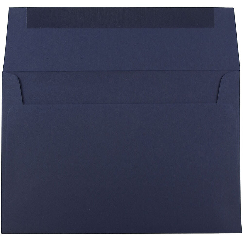 JAM Paper A8 Booklet Envelope 5 1/2" x 8 1/8", Navy Blue, 100/Pack (LEBA767d)