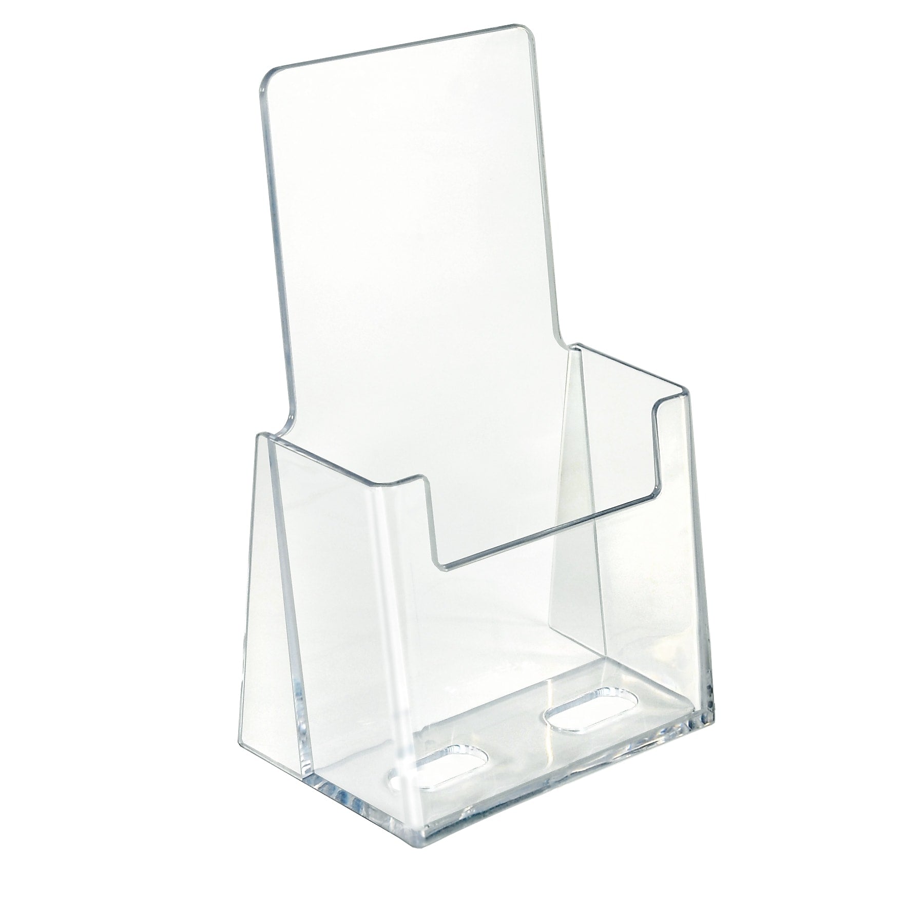 Azar Brochure Holder, 4.125" x 7.25", Vertical, Table Top, Clear, Plastic, 25/Pack (252012-25PK)