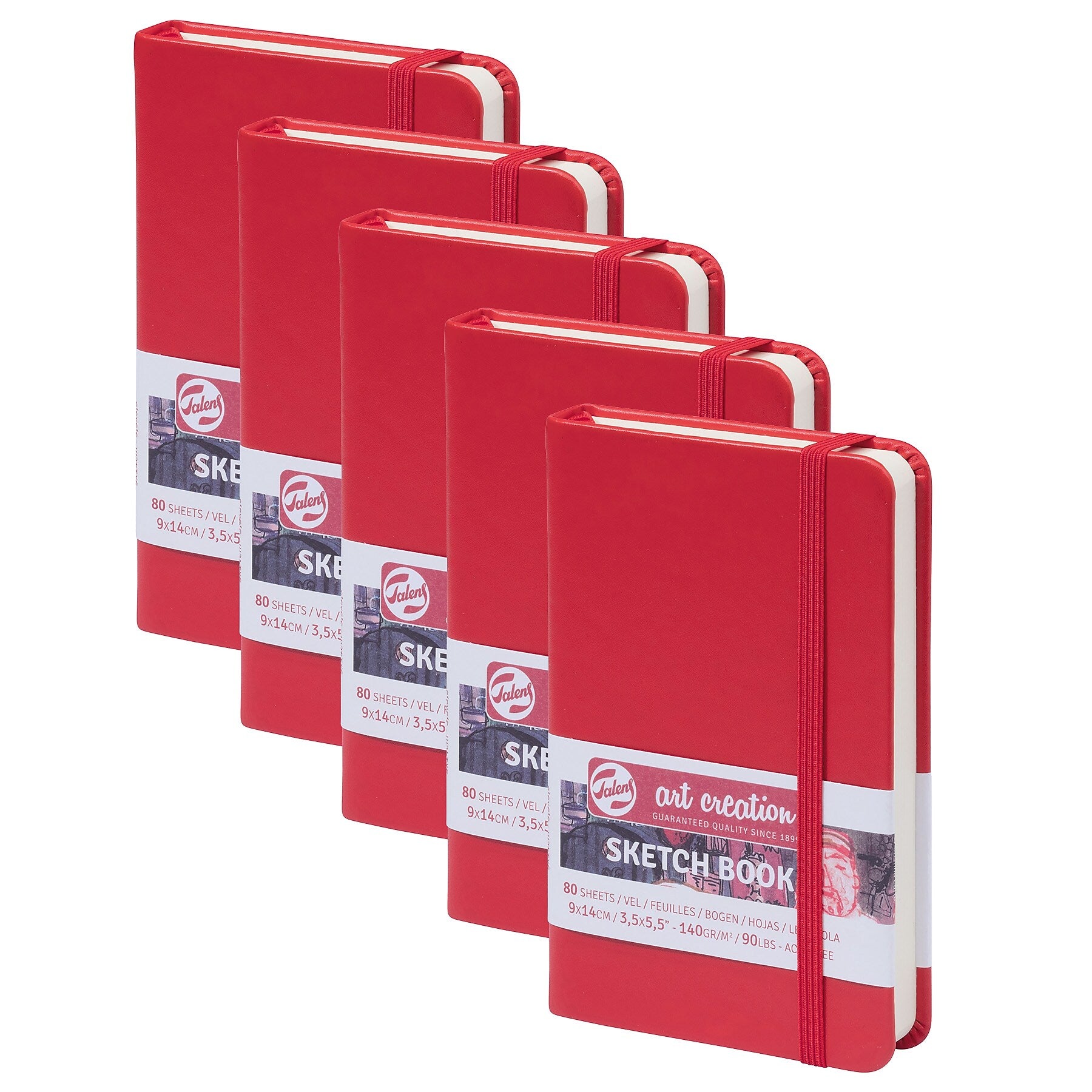 Talens Art Creation 3.5" x 5.5" Sketch Book, 80 Sheets/Book, 5/Bundle (TLN9314201M-5)