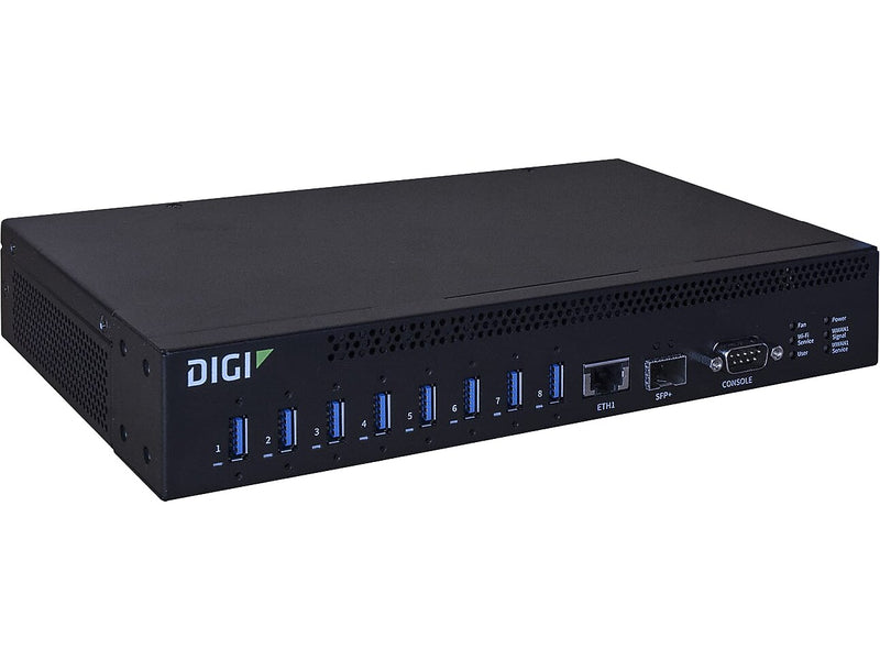 Digi AnywhereUSB Plus 8-Port USB 3.1 Hub, Black (AW08-G300)