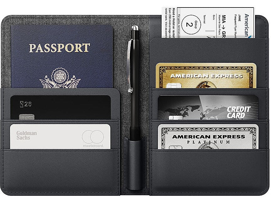 JOURNEY Loc8 RFID Faux Leather Passport Holder, Midnight Black (JTWMN)