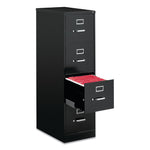 Alera® Economy Vertical File, 4 Letter-Size File Drawers, Black, 15" x 25" x 52"