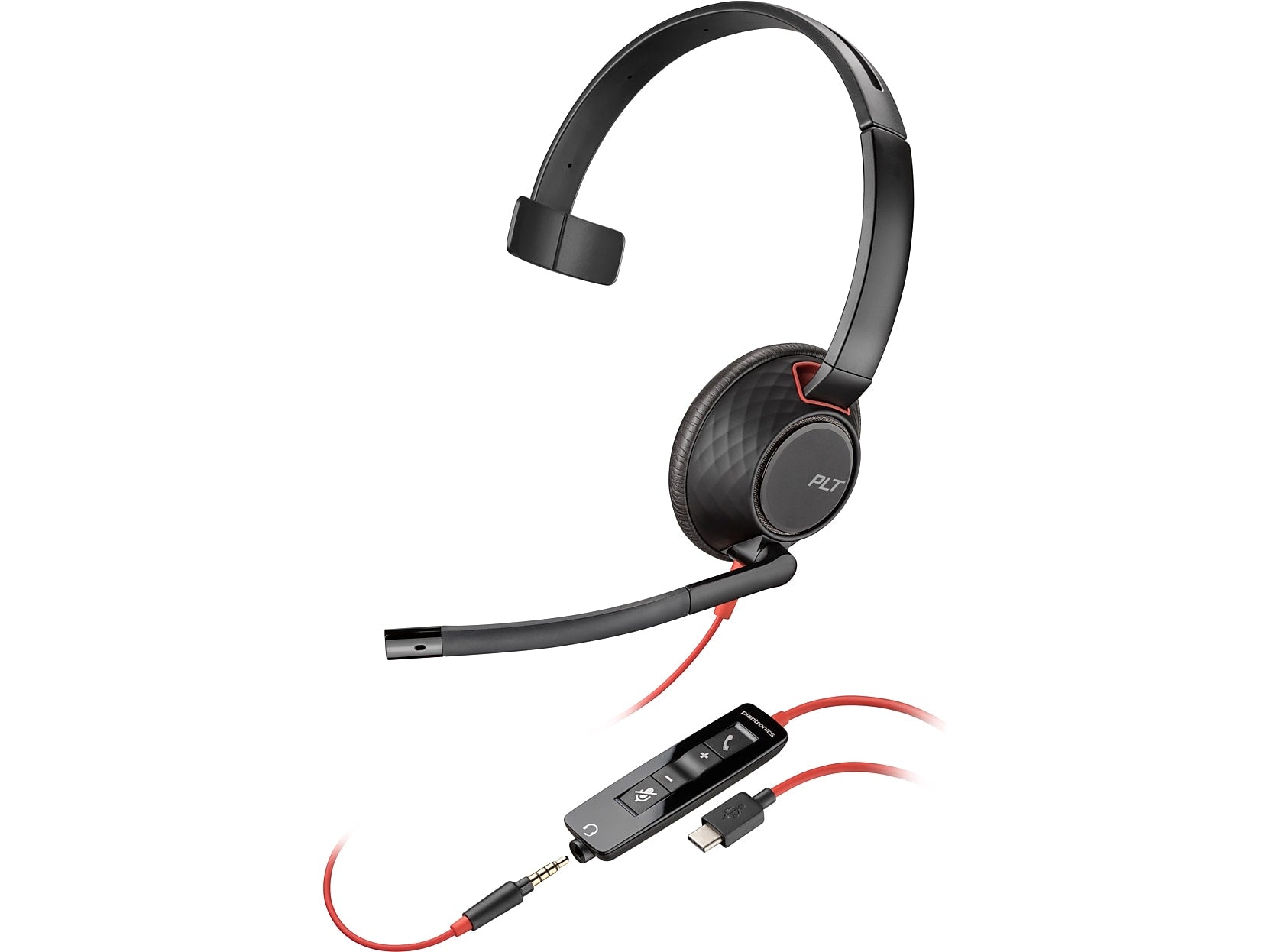 Poly Blackwire 5210 Mono Headset, USB-C/3.5mm, UC Certified, Bulk (8X230A6)