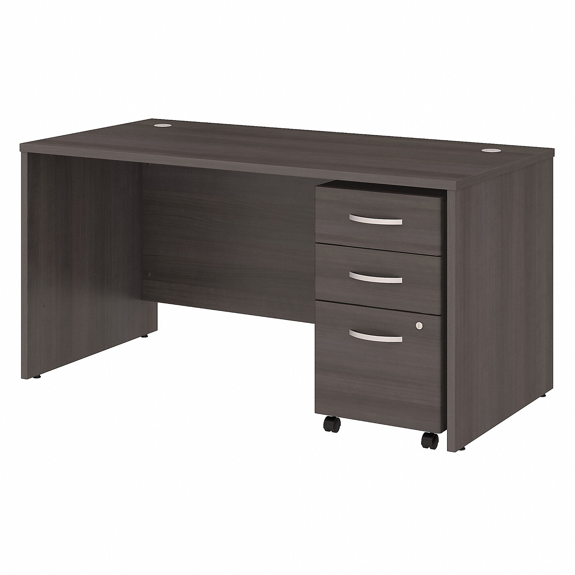 Bush Business Furniture Studio C 60"W Office Desk with Mobile File Cabinet, Storm Gray (STC014SG)