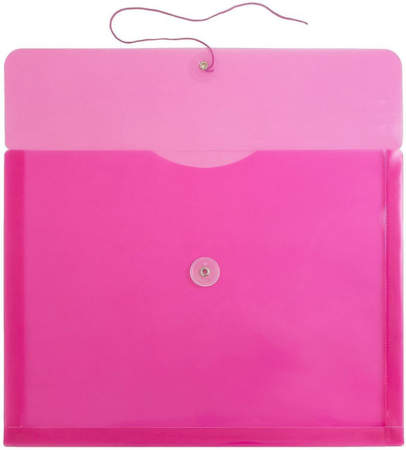 JAM Paper Premium Plastic Document File, Letter, Fuchsia Pink, 3/Pack (218B1FUX3)