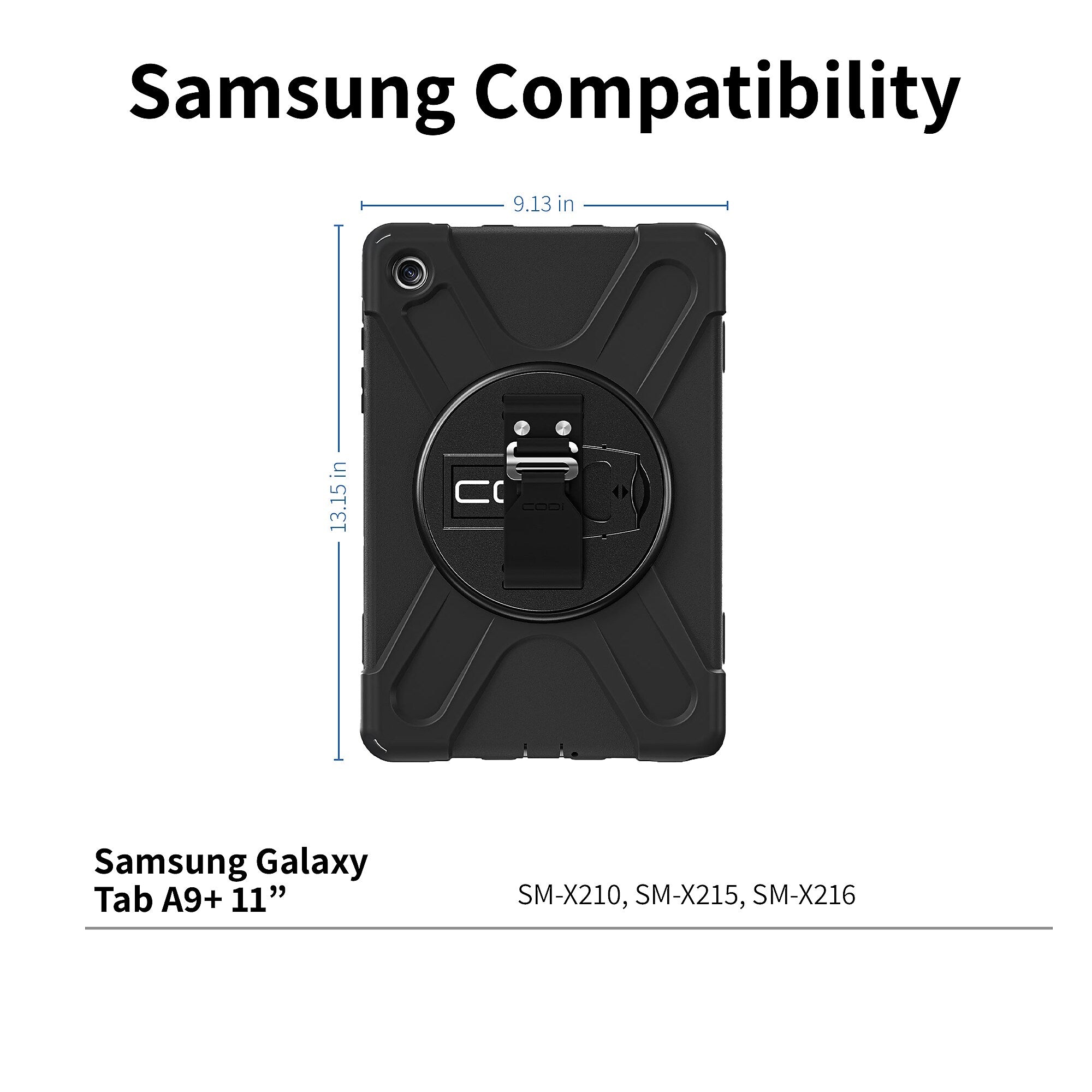 CODi Rugged Case with Integrated Screen Protector for Samsung Galaxy Tab A9+, Black (C30705084IS)
