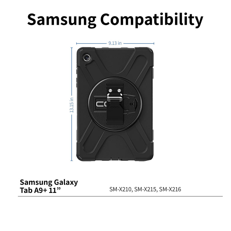 CODi Rugged Case with Integrated Screen Protector for Samsung Galaxy Tab A9+, Black (C30705084IS)