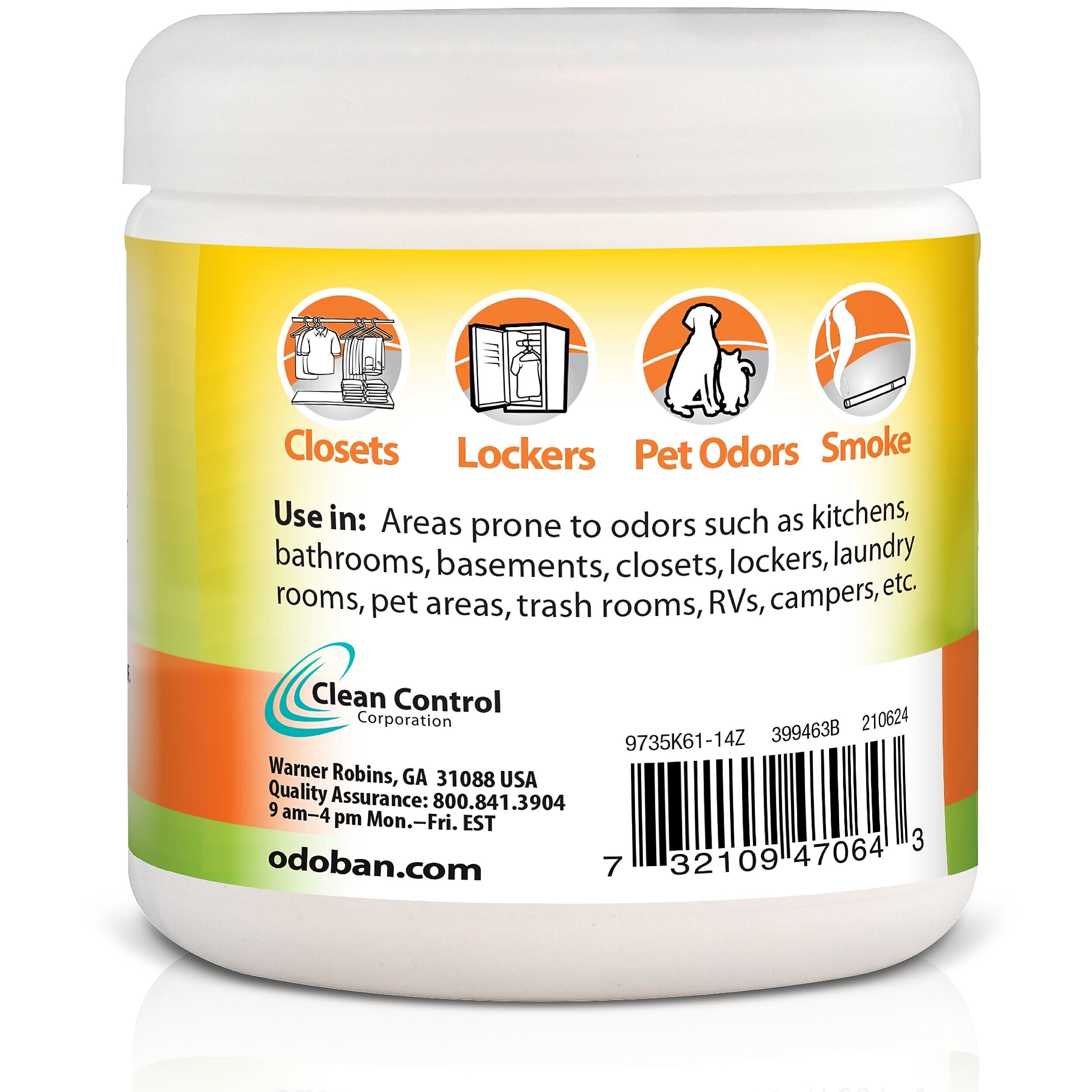 OdoBan Deodorizer Solid, Citrus Scent, 14 oz. (9735K61-14Z12D)