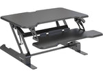 Mount-It! 30"W Manual Rectangular Adjustable Standing Desk Converter, Black (MI-15009S)