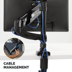 Fellowes Platinum Series Dual Stacking Adjustable Monitor Arm, Up to 27" Monitor, Black (8043401)