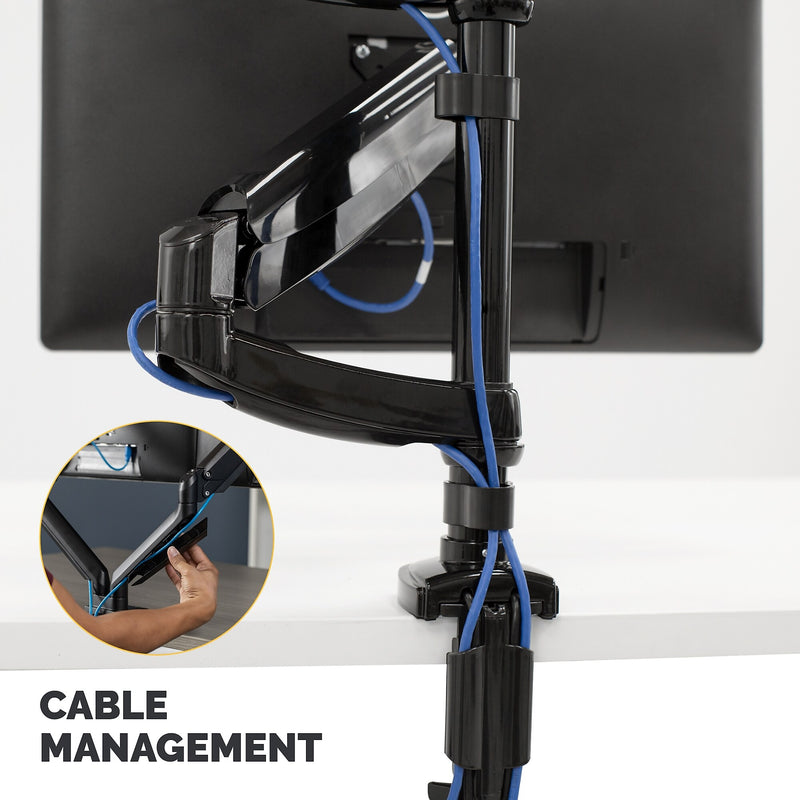 Fellowes Platinum Series Dual Stacking Adjustable Monitor Arm, Up to 27" Monitor, Black (8043401)