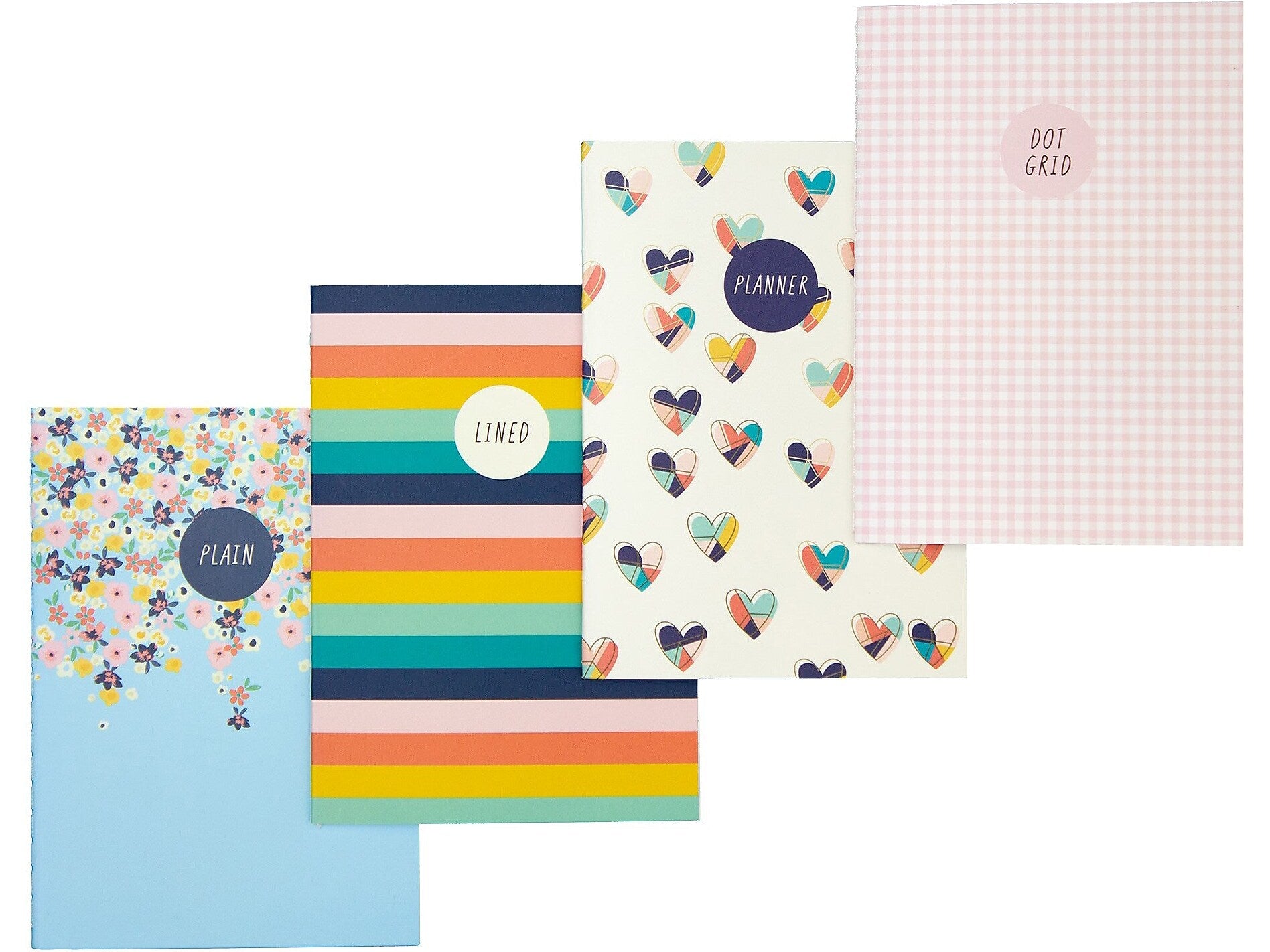 Carpe Diem Hearts 1-Subject Notebooks, 4.1" x 5.8", 16 Sheets, Assorted Colors, 4/Pack (9367-CD)
