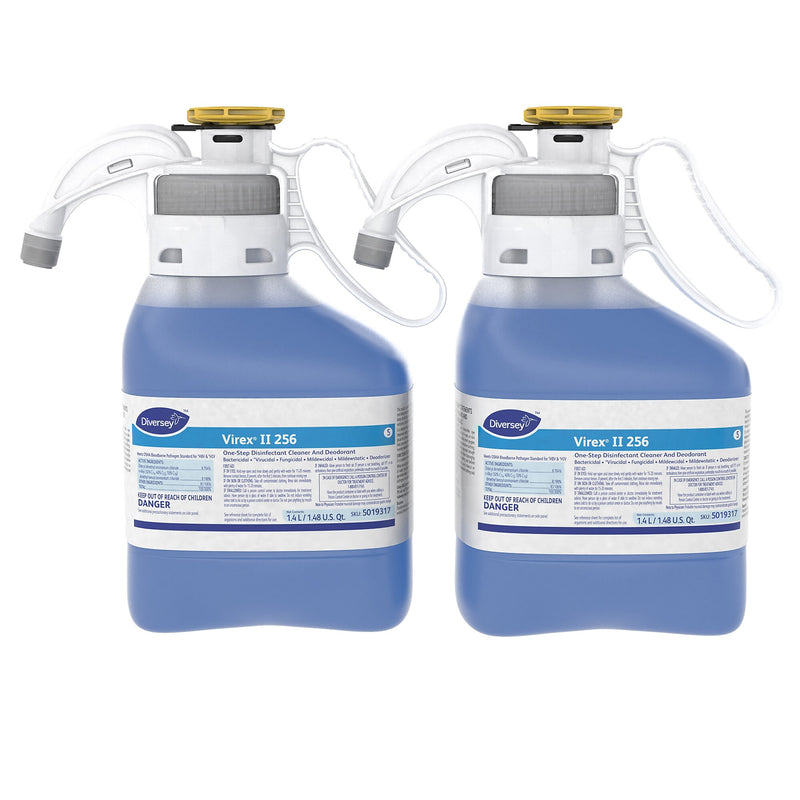 Diversey Virex II 256 Disinfectant Cleaner and Deodorant, SmartDose Bottle, Mint, 2/Carton (5019317)