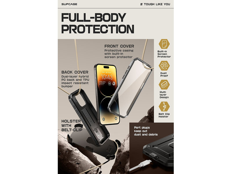 SUPCASE Unicorn Beetle PRO Rugged Case for iPhone 15 Pro Max, Shock-Absorbing, Black (SUP-iPhone2023Max-6.7-UBPro-SP-Black)