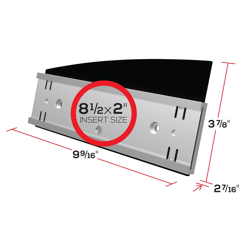 Deflect-O Superior Image Horizontal Nameplate Holder, Desktop/Wall, Silver/Black Plastic (89105)
