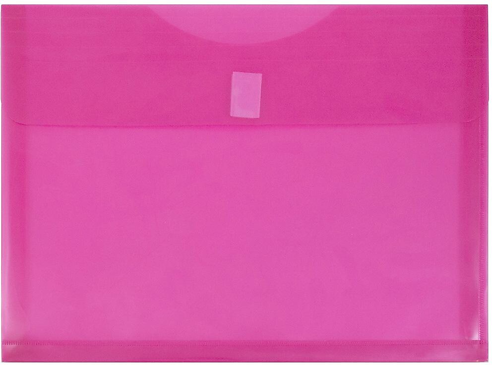 JAM Paper Premium Plastic Document File, Letter, Fuchsia Pink, 3/Pack (218V1FUX3)