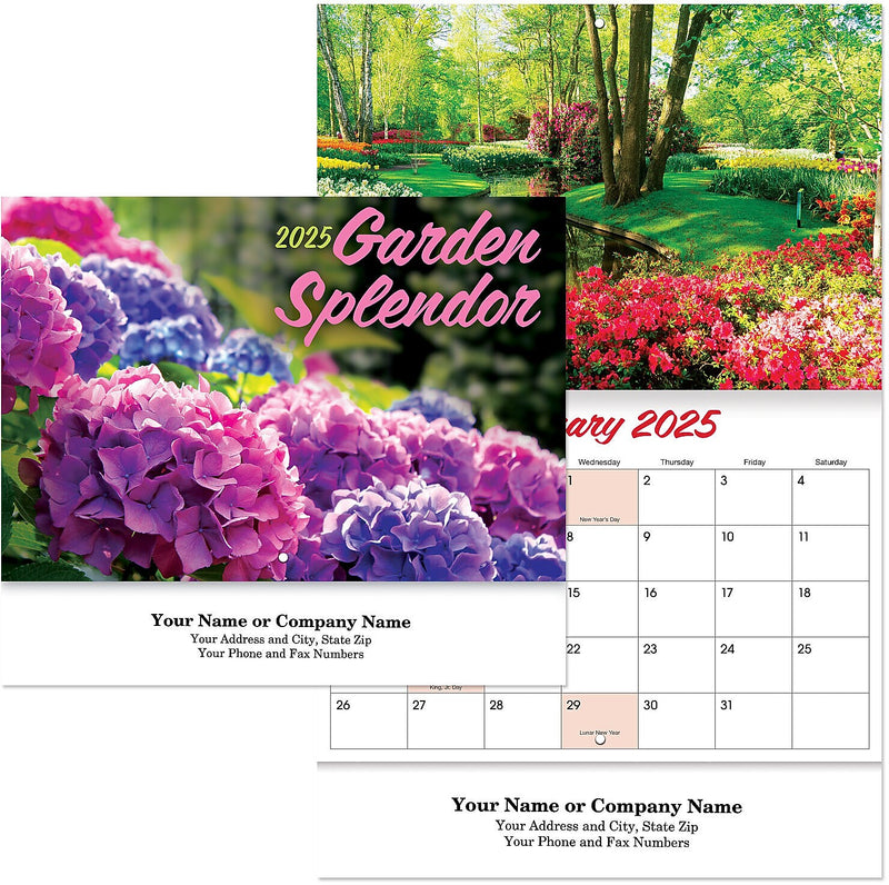 2025 Garden Splendor Wall Calendar Stapled, Qty 50