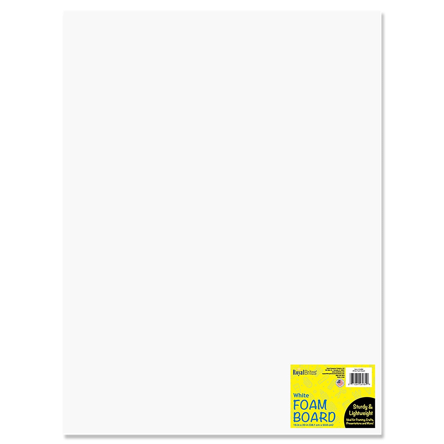 Royal Brites Foam Board,  15" x  20", 10/pk, White