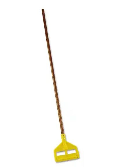 Rubbermaid Invader Wood Side-Gate Wet-Mop Handle, 54", Natural/Yellow (RCPH115)