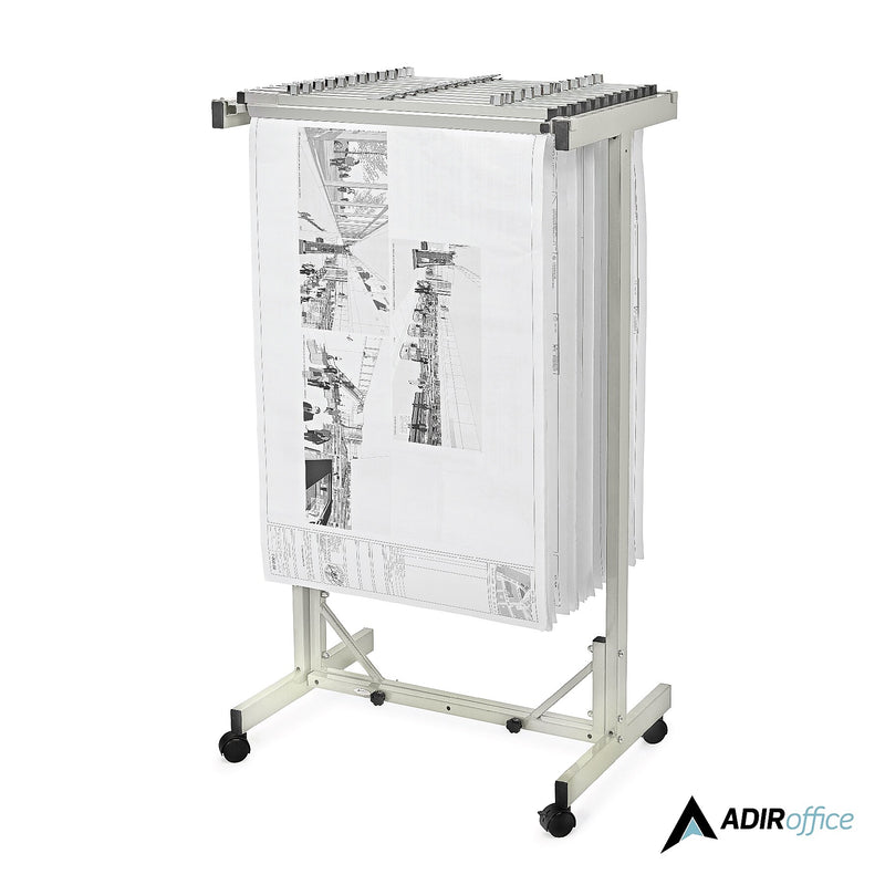 AdirOffice Metal Mobile File Cart with Lockable Wheels, Gray (615-KIT1)