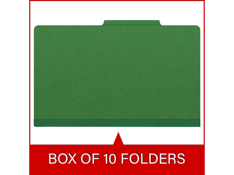 Medical Arts Press Pressboard Classification Folder, 2 Dividers, 2" Expansion, Legal Size, Moss Green, 10/Box