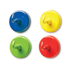 Learning Resources Super Strong Magnetic Hooks, 1.5" Diameter, 4/Pack (LER2694)