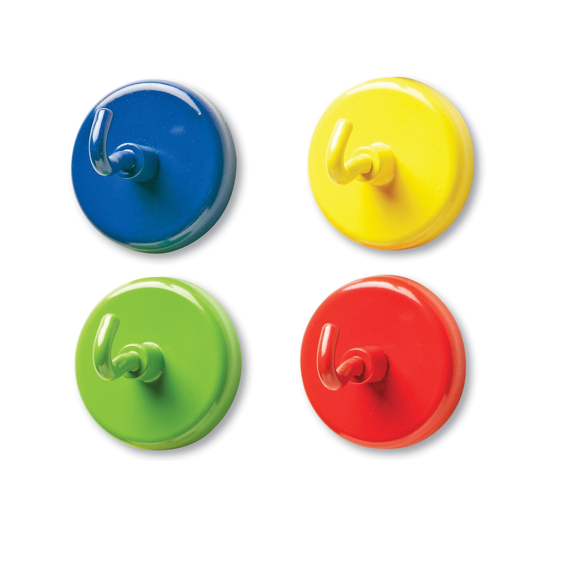Learning Resources Super Strong Magnetic Hooks, 1.5" Diameter, 4/Pack (LER2694)