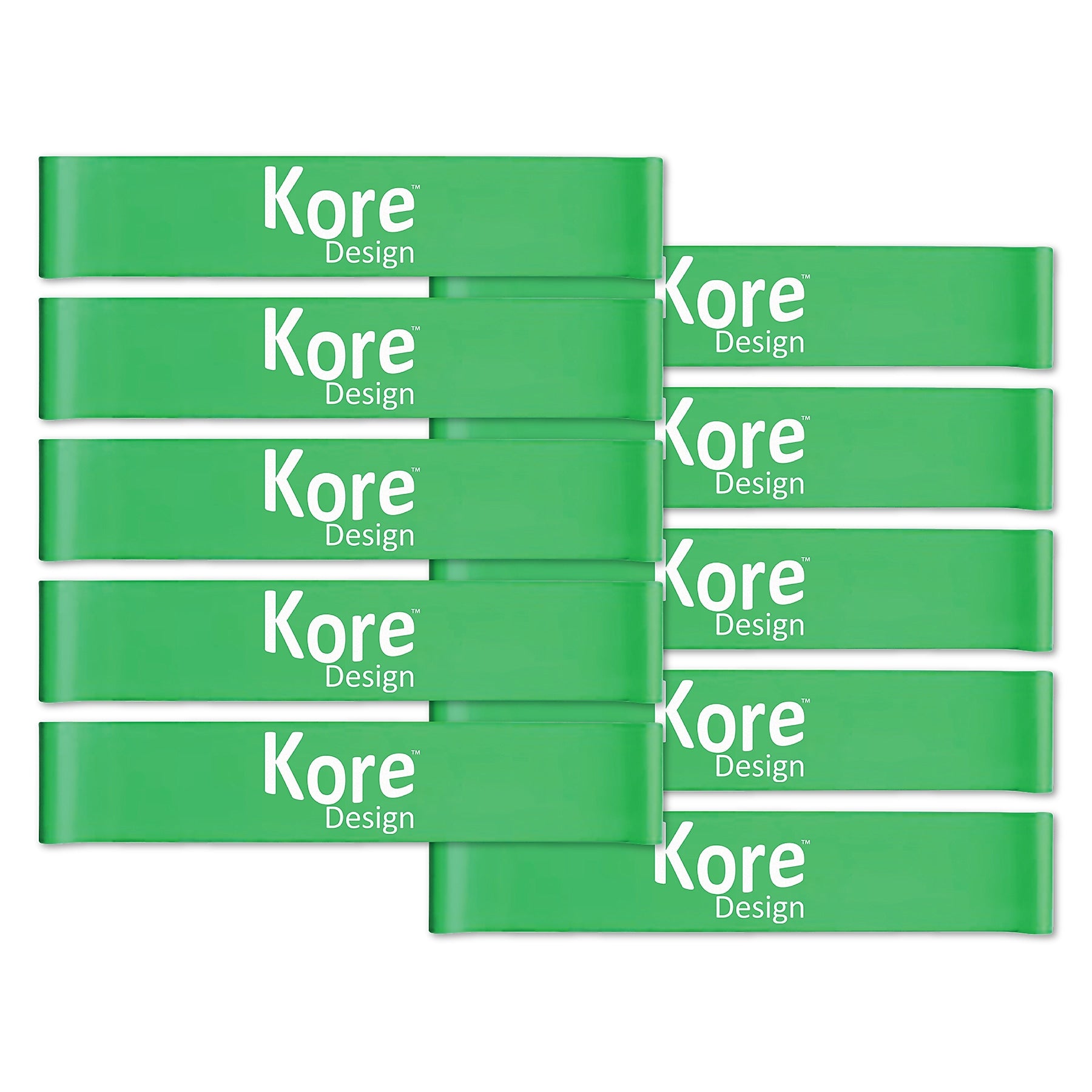Kore Design Chair Fidget Latex Kick Bands, Green, 10/Pack (KD-KB1002)