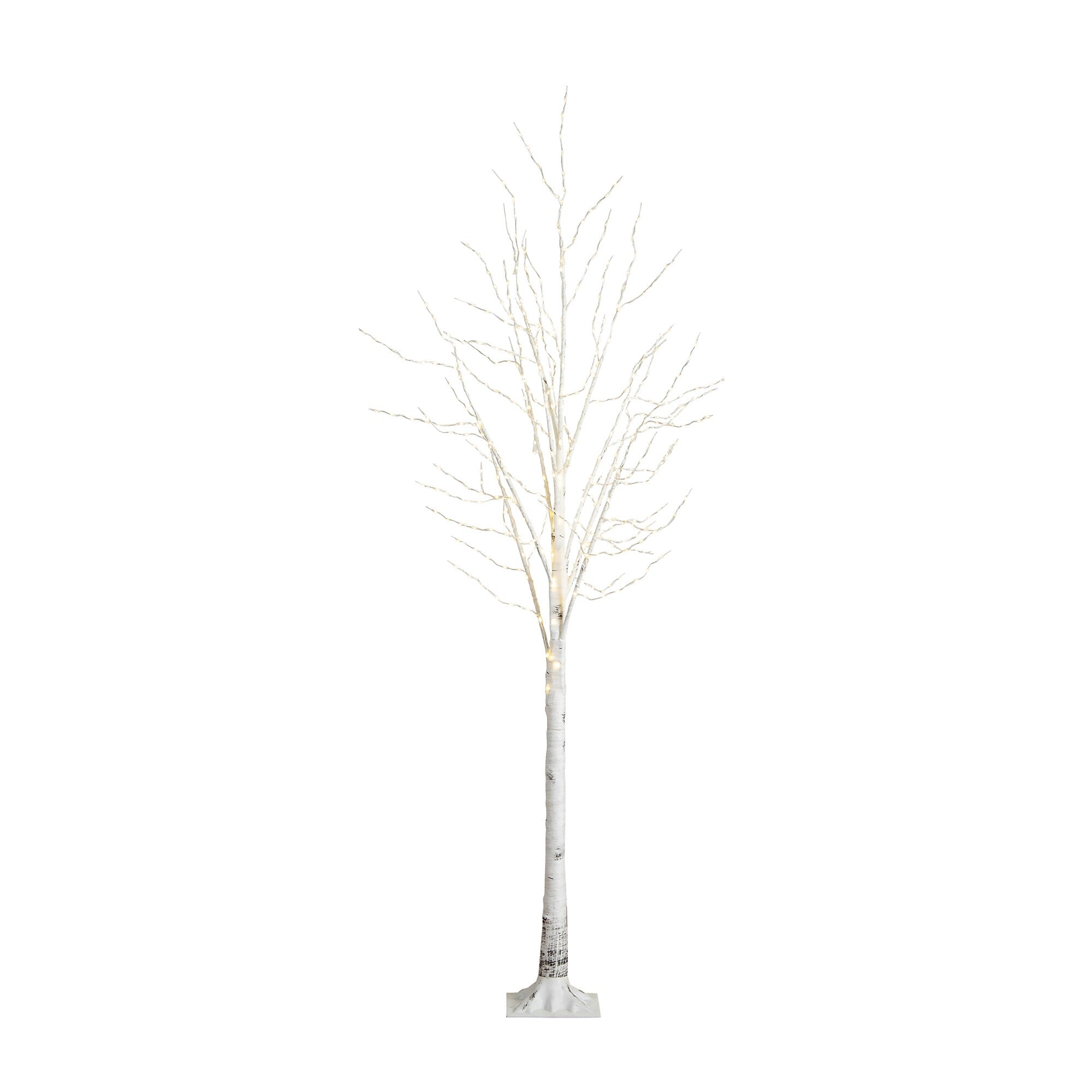 Nearly Natural 8-ft Pre-Lit Artificial White Birch Tree with 500 Warm White LED Lights (T4912)