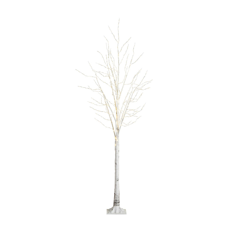 Nearly Natural 8-ft Pre-Lit Artificial White Birch Tree with 500 Warm White LED Lights (T4912)