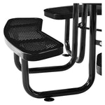 Global Industrial 46" Round Outdoor Steel Picnic Table, Perforated Metal, Black (262078BK)