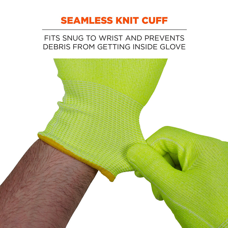 Ergodyne ProFlex 7040 Seamless Knit Cut Resistant Gloves, Food Safe, ANSI A4, Lime, XXL, 1 Pair (18016)