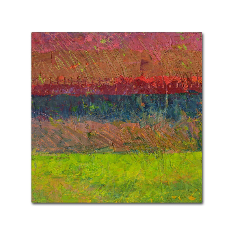 Trademark Fine Art Michelle Calkins 'Lake and Hills' 14" x 14" Canvas Stretched (190836069903)