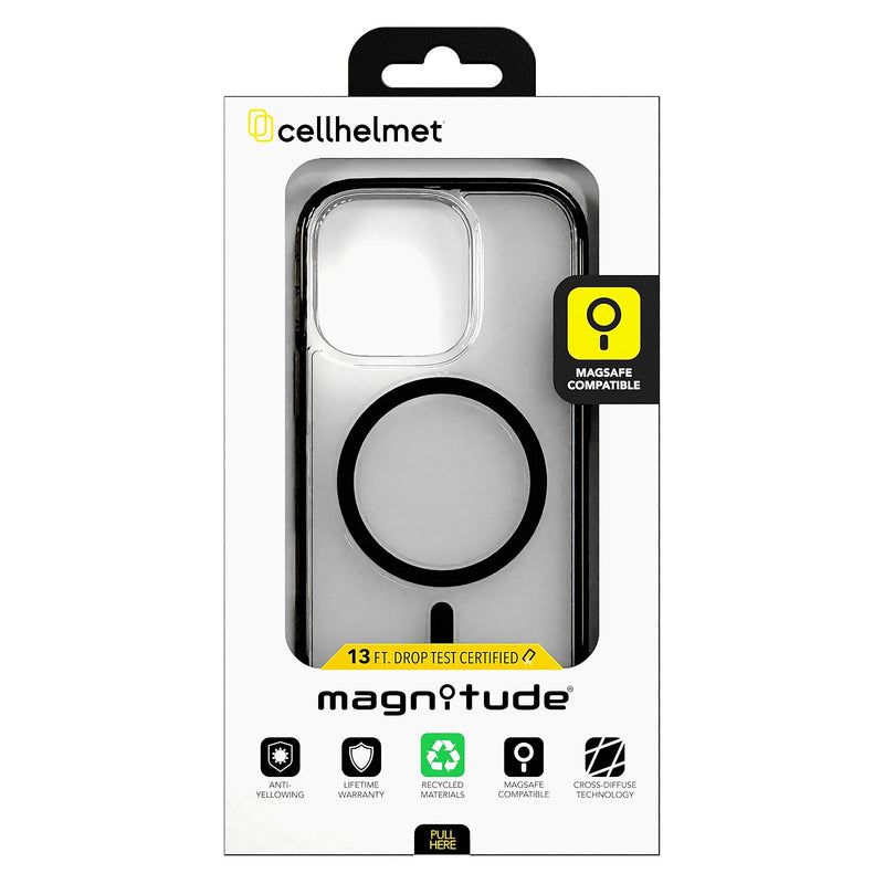 cellhelmet Magnitude Series MagSafe Phone Case for iPhone 16 Pro, Shock Absorbing, Onyx Black (CM-106-BLK)