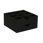 Household Essentials 9-Compartment Drawer Organizers, Black Linen, 2/Pack (7676-1)