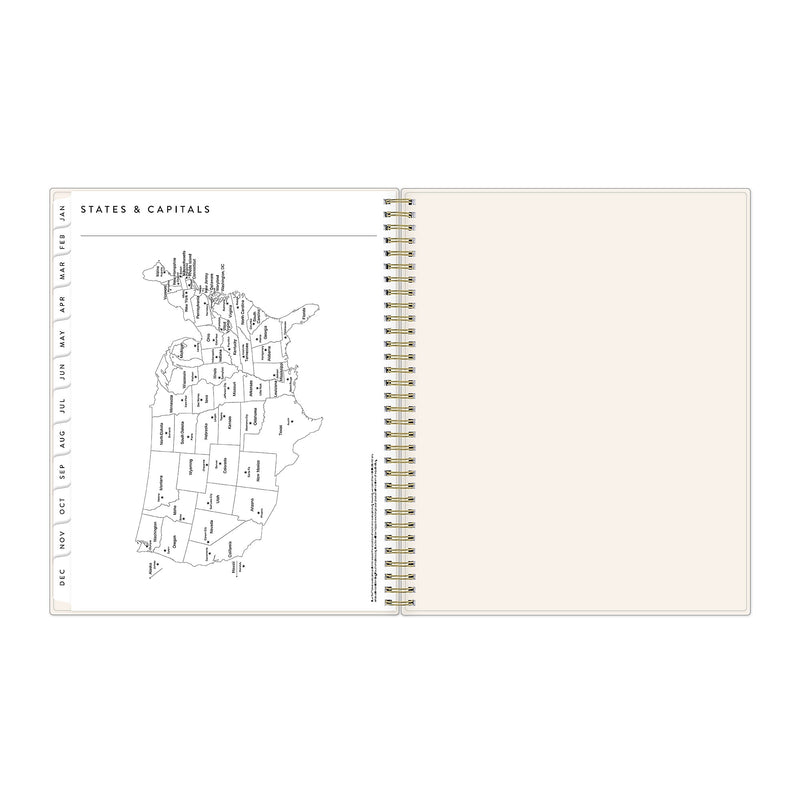 2026 Blue Sky Bespoke Letterpress Cream Hearts 8.5" x 11" Calendar Year Weekly & Monthly Planner, Plastic Cover (156227)