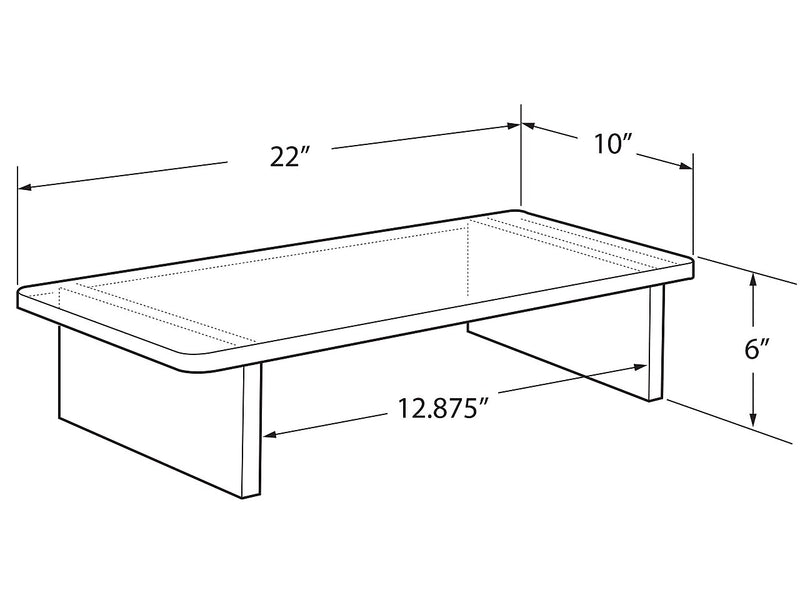 Azar Deluxe 22"W Riser, Clear, Each (515376)