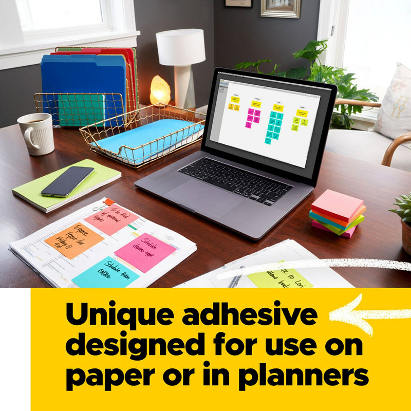 Post-it® Notes, 4" x 6" Jaipur Collection, Lined, 100 Sheets/Pad, 3 Pads/Pack (660-3AU)