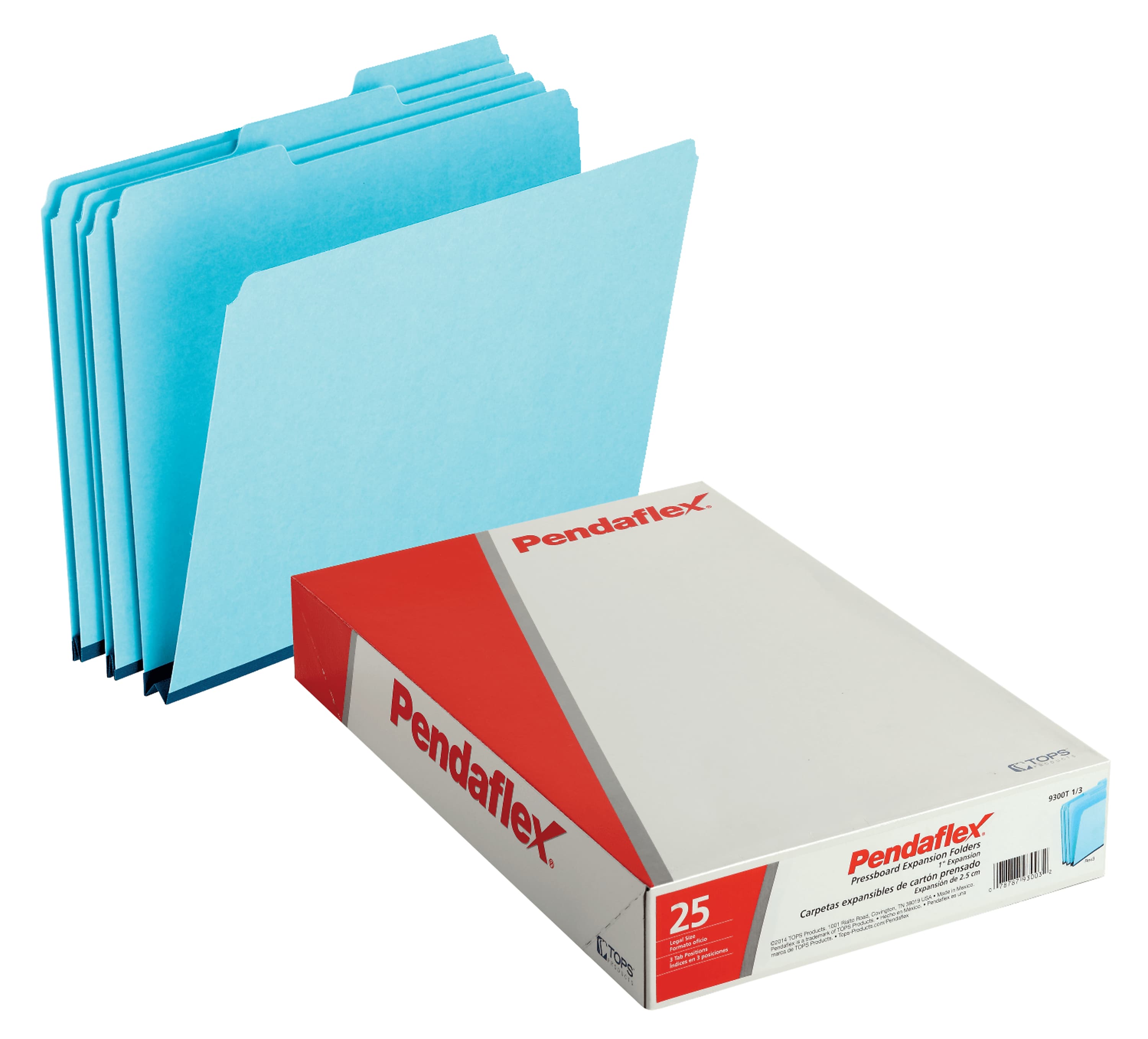 Pendaflex Recycled Heavy Duty File Folder, 1/3-Cut Tab, Legal Size, Blue, 25/Box (9300T 1/3)