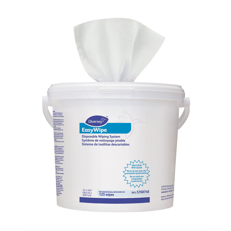 Diversey EasyWipe Polypropylene Cleaning Wipers, 10.5" x 12", White, 120 Wipers/Box, 6/Carton (D5768748)