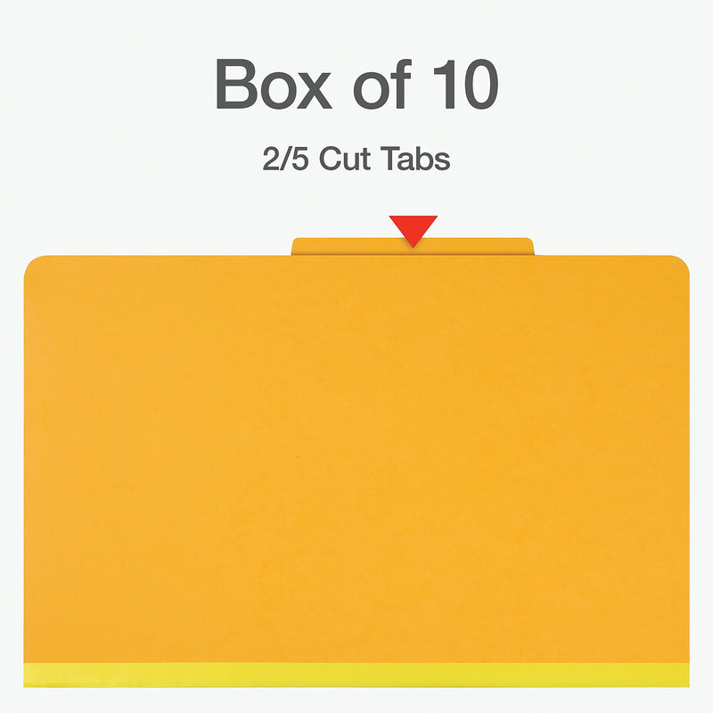 Pendaflex Heavy Duty Classification Folder, 1-Dividers, 2" Expansion, Legal Size, Yellow, 10/Box (1006947)