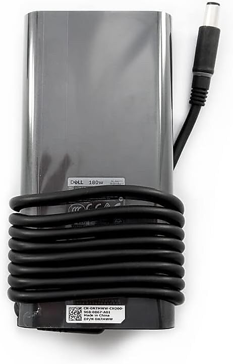 Dell 180W AC Adapter for Dell Laptop, Black (N7MWW)
