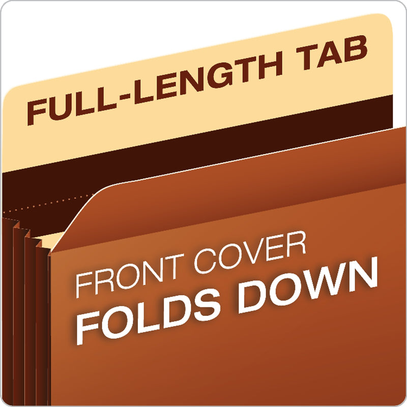 Pendaflex Reinforced File Pocket, 7" Expansion, Legal Size, Redrope, 5/Box (GLW15446HD)