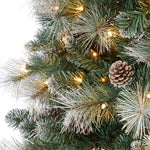 Nearly Natural 7-ft Frosted Tip British Columbia Mountain Pine Artificial Christmas Tree with 400 Clear Lights (T1852)