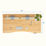 FlexiSpot E7 Commercial 60''W Electric Adjustable Standing Desk, Bamboo Curve/White (E7WCOMCR6030LBZB)