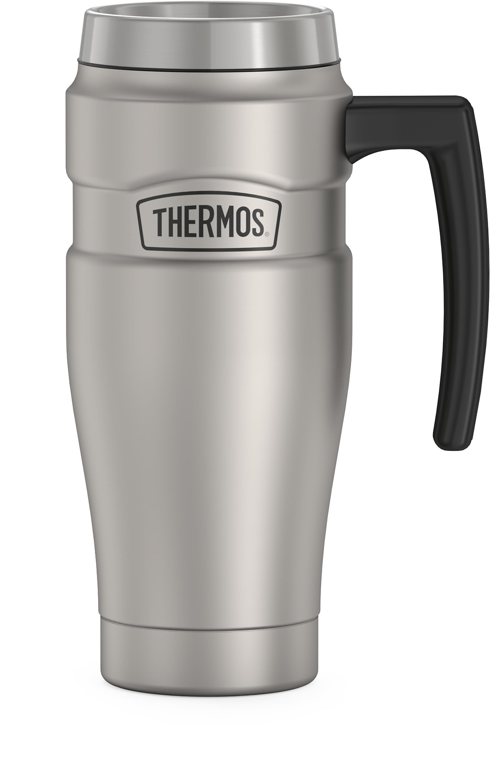 Thermos King Stainless Steel Vacuum Insulated Travel Mug, 16 oz., Matte Stainless (EASK1000MSTRI4)