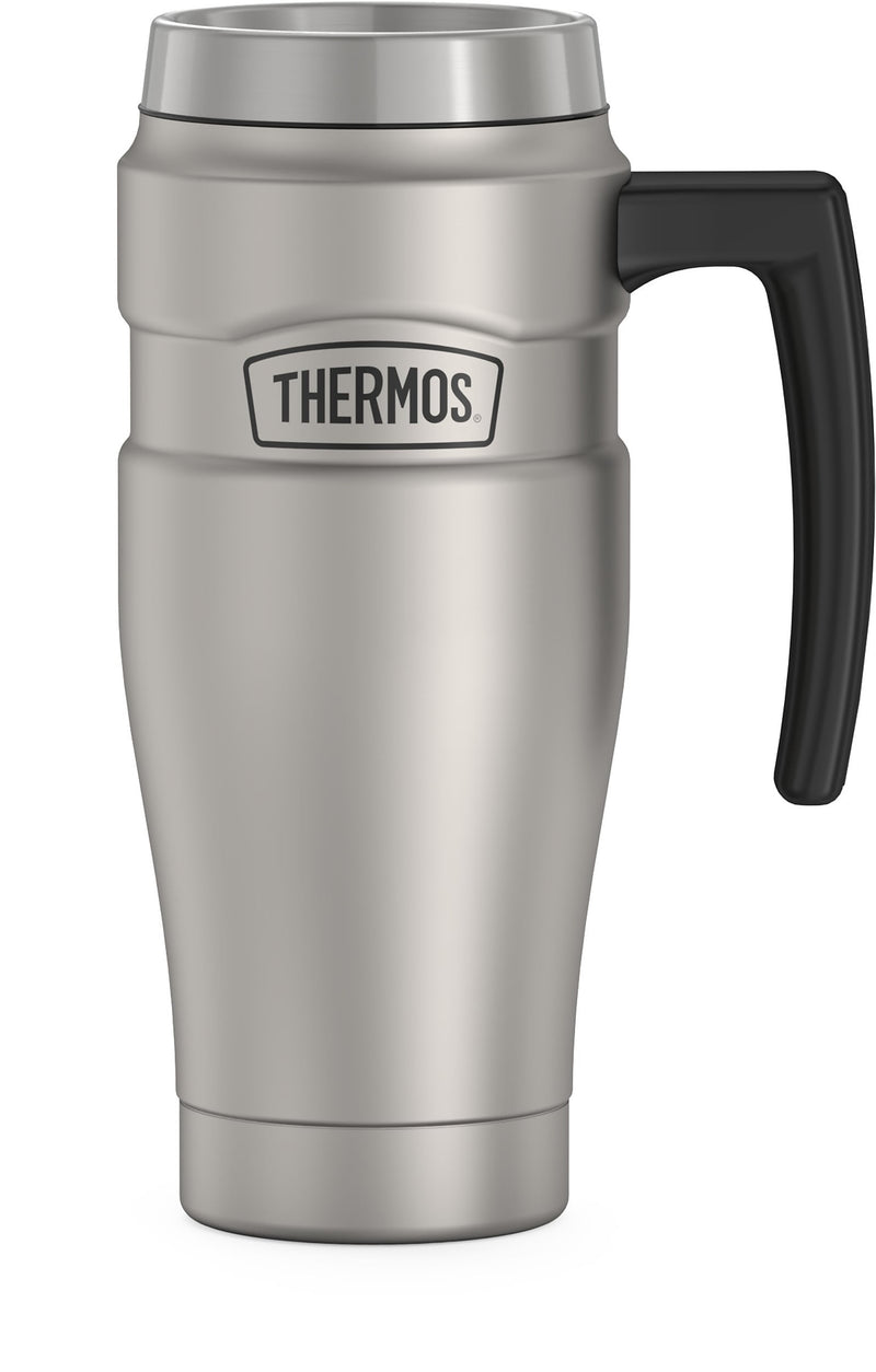 Thermos King Stainless Steel Vacuum Insulated Travel Mug, 16 oz., Matte Stainless (EASK1000MSTRI4)