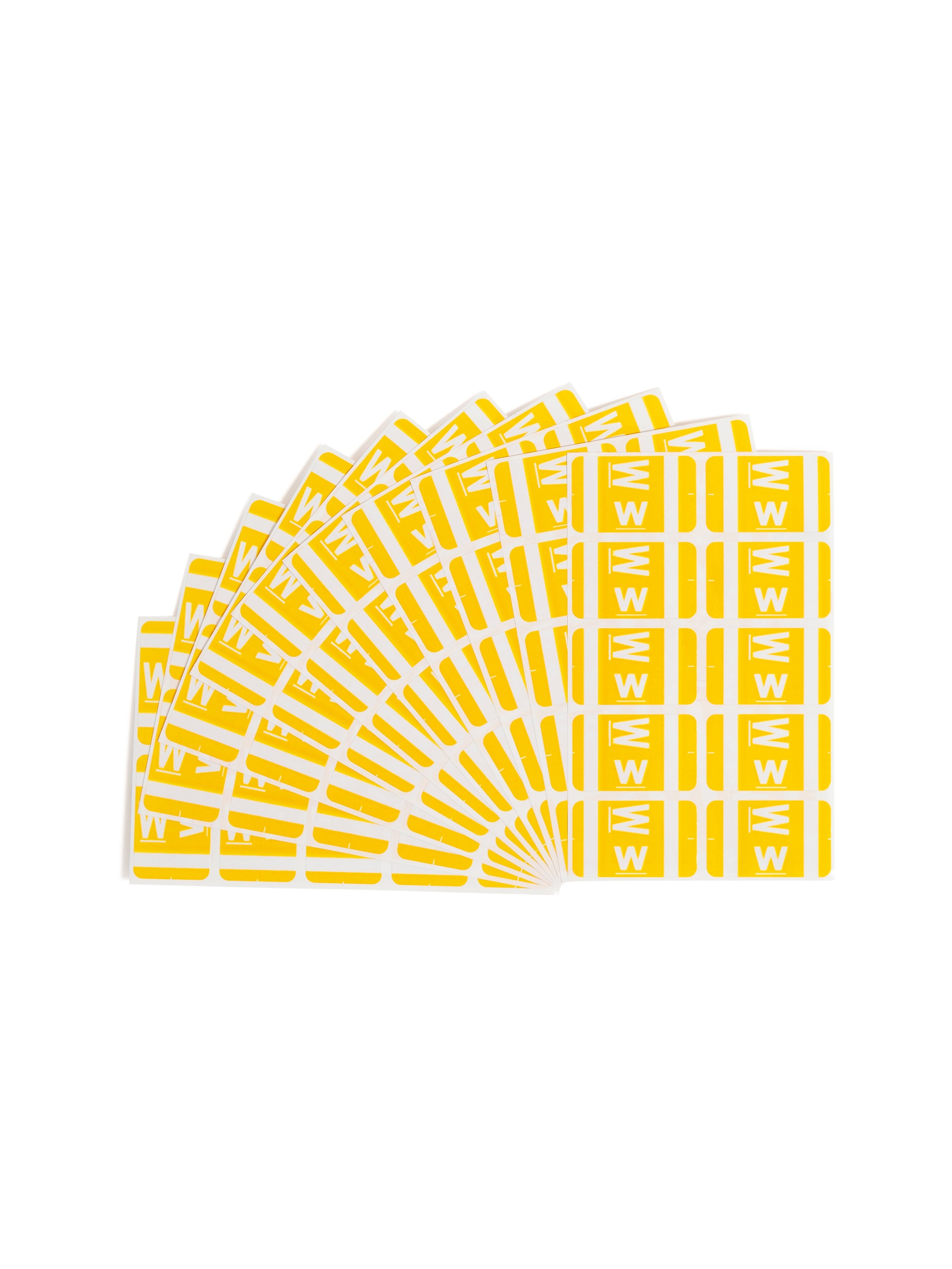 Smead AlphaZ ACCS Color-Coded Alphabetic Labels, W, Yellow/White, 100/Pk (67193)