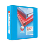 Staples Heavy Duty 3" 3-Ring View Binder, D-Ring, Light Blue (ST56288-CC)